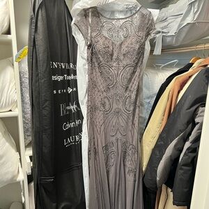 NWT: OLEG CASSINI Cap Sleeve Beaded A-Line Dress